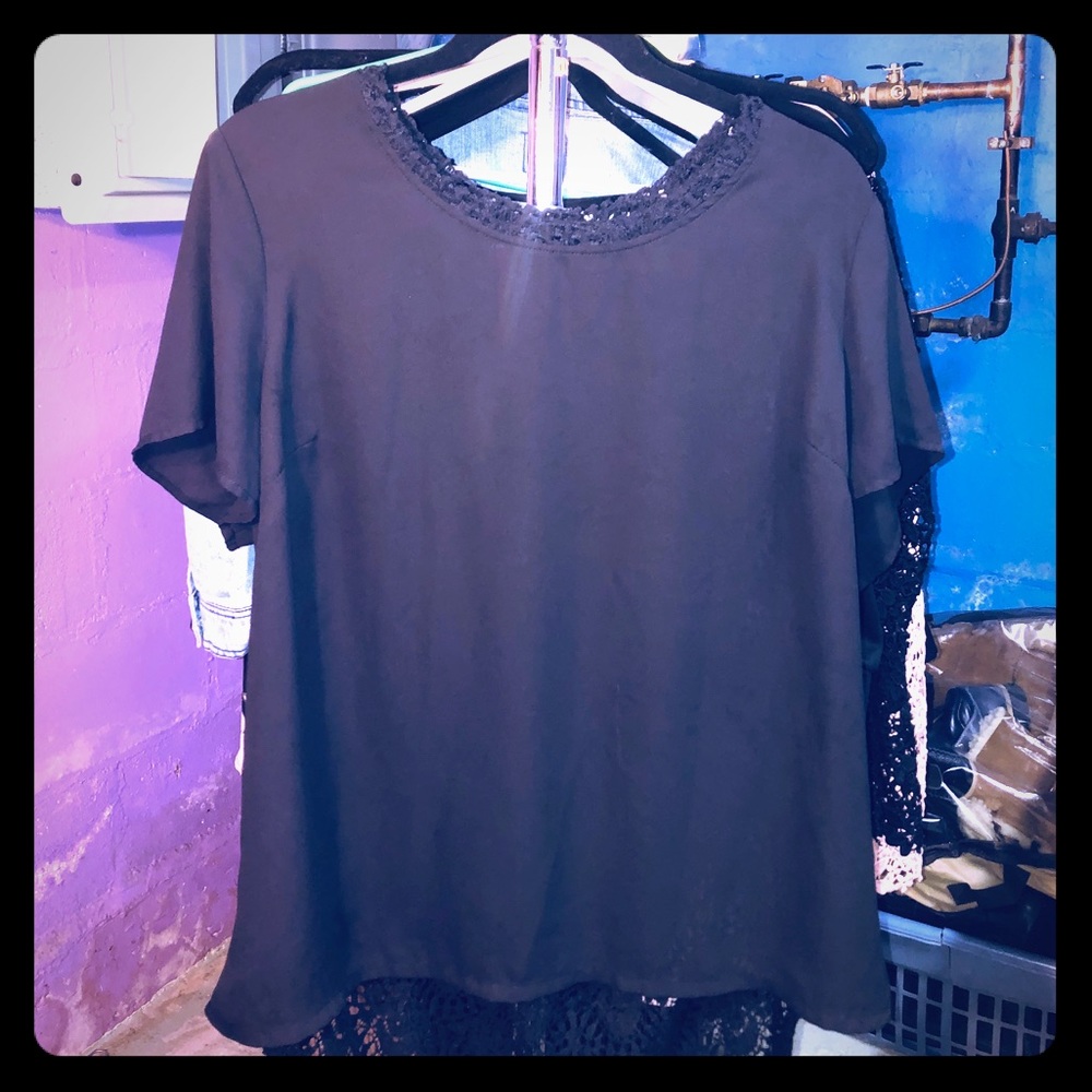 Woman’s super cute short sleeve plus size blouse